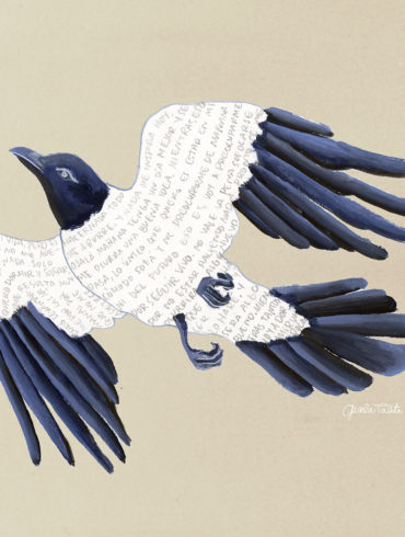 Ilustración de un pájaro con las plumas azules y el cuerpo blanco con un texto que dice no sé qué hacer con mi vida, pero es que en realidad no me apetece hacer nada, solo quiero dormir y soñar. Poppyns Magazine