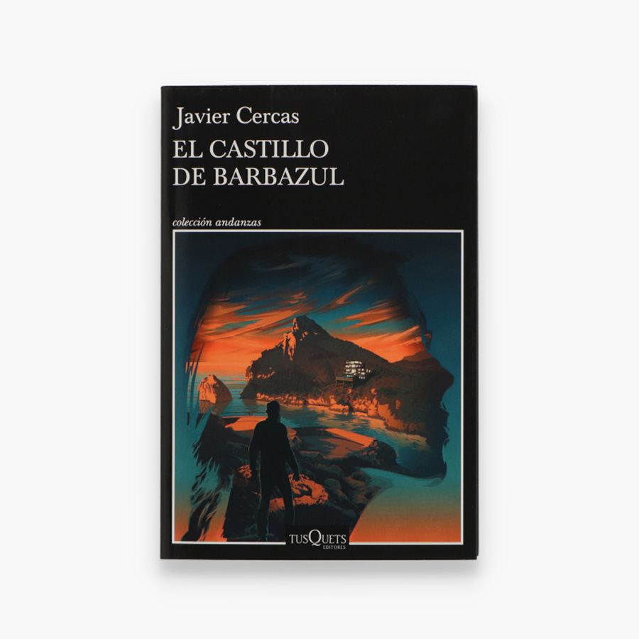Portada ilustrada de la última novela de Javier Cervas en el que aparecen Melchor Marín frente a una isla.